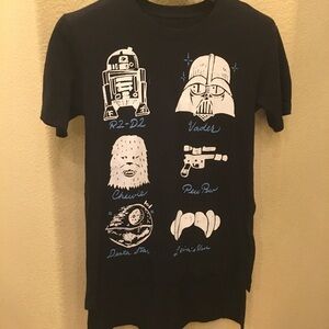 STAR WARS Girls Black T-shirt W/ Graphics Size XS